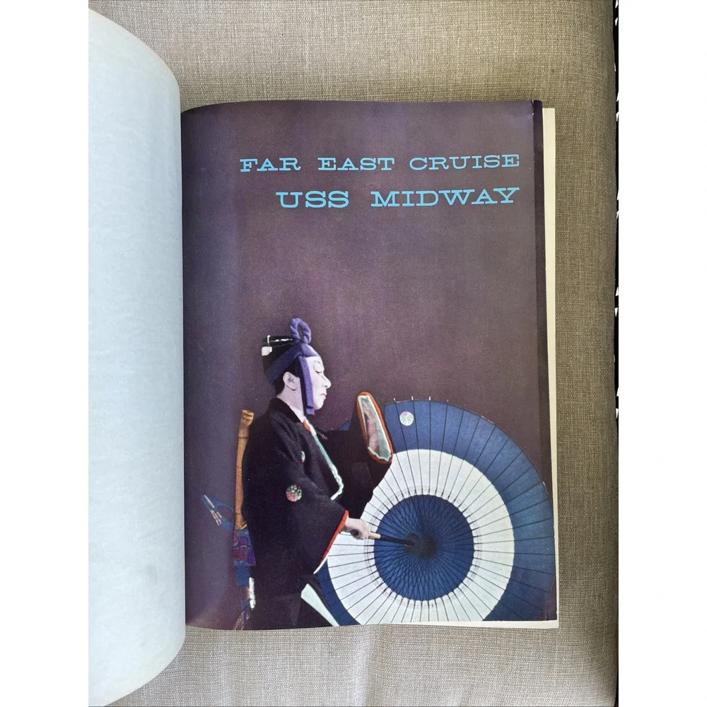 USS MIDWAY CVA-41 FAR EAST DEPLOYMENT CRUISE BOOK YEAR LOG 1962 - U S NAVY